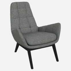 Habitat Fauteuil En Tissu Bellagio - Bleu Céleste - Pieds Noirs