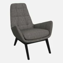 Habitat Fauteuil En Tissu Bellagio - Gris Nocturne - Pieds Noirs -meubles boutique fauteuil en tissu bellagio gris noir pieds noirs 1102539 1