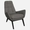 Habitat Fauteuil En Tissu Bellagio - Gris Nocturne - Pieds Noirs