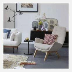 Habitat Fauteuil En Tissu Bellagio - Gris Nocturne - Pieds Noirs -meubles boutique fauteuil en tissu bellagio gris noir pieds noirs 1245475 1