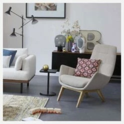 Habitat Fauteuil En Tissu Bellagio - Orange Aurore - Pieds Noirs -meubles boutique fauteuil en tissu bellagio orange pieds noirs 1334393