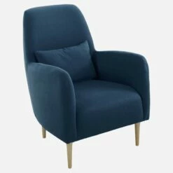 Habitat Fauteuil En Tissu - Bleu - Pieds En Chêne 7 Habitat Fauteuil En Tissu - Bleu - Pieds En Chêne -meubles boutique fauteuil en tissu bleu pieds en chene 1093825