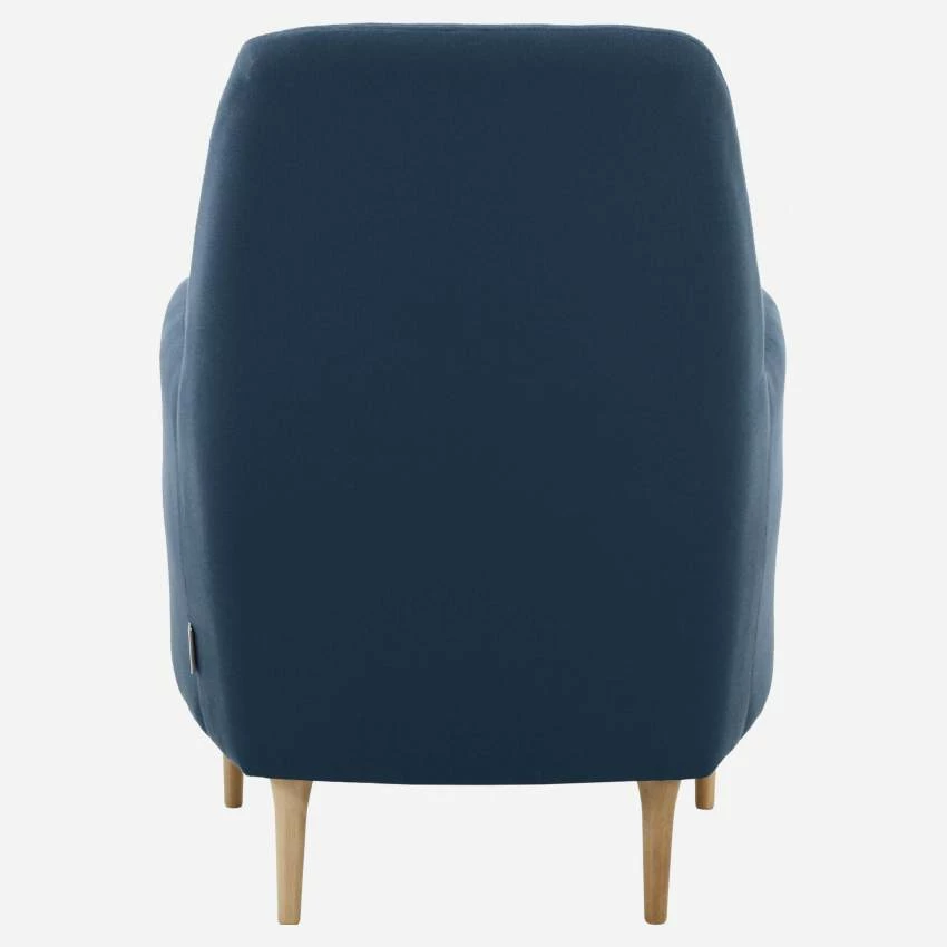 Habitat Fauteuil En Tissu - Bleu - Pieds En Chêne 4 Habitat Fauteuil En Tissu - Bleu - Pieds En Chêne – Image 4