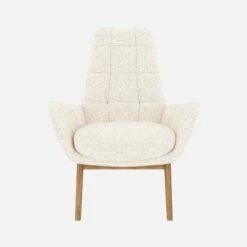 Habitat Fauteuil En Tissu Bormio - Blanc Albâtre - Pieds Chêne -meubles boutique fauteuil en tissu bormio blanc albatre pieds chene 10374381 1