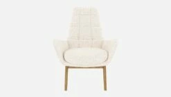 Habitat Fauteuil En Tissu Bormio - Blanc Albâtre - Pieds Chêne -meubles boutique fauteuil en tissu bormio blanc albatre pieds chene 10374381 2