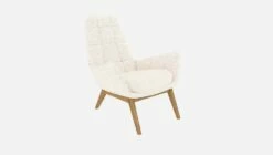 Habitat Fauteuil En Tissu Bormio - Blanc Albâtre - Pieds Chêne -meubles boutique fauteuil en tissu bormio blanc albatre pieds chene 10374385 2