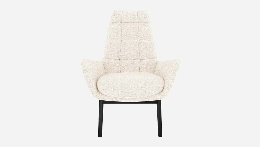 Habitat Fauteuil En Tissu Bormio - Blanc Albâtre - Pieds Noirs 5 Habitat Fauteuil En Tissu Bormio - Blanc Albâtre - Pieds Noirs – Image 5