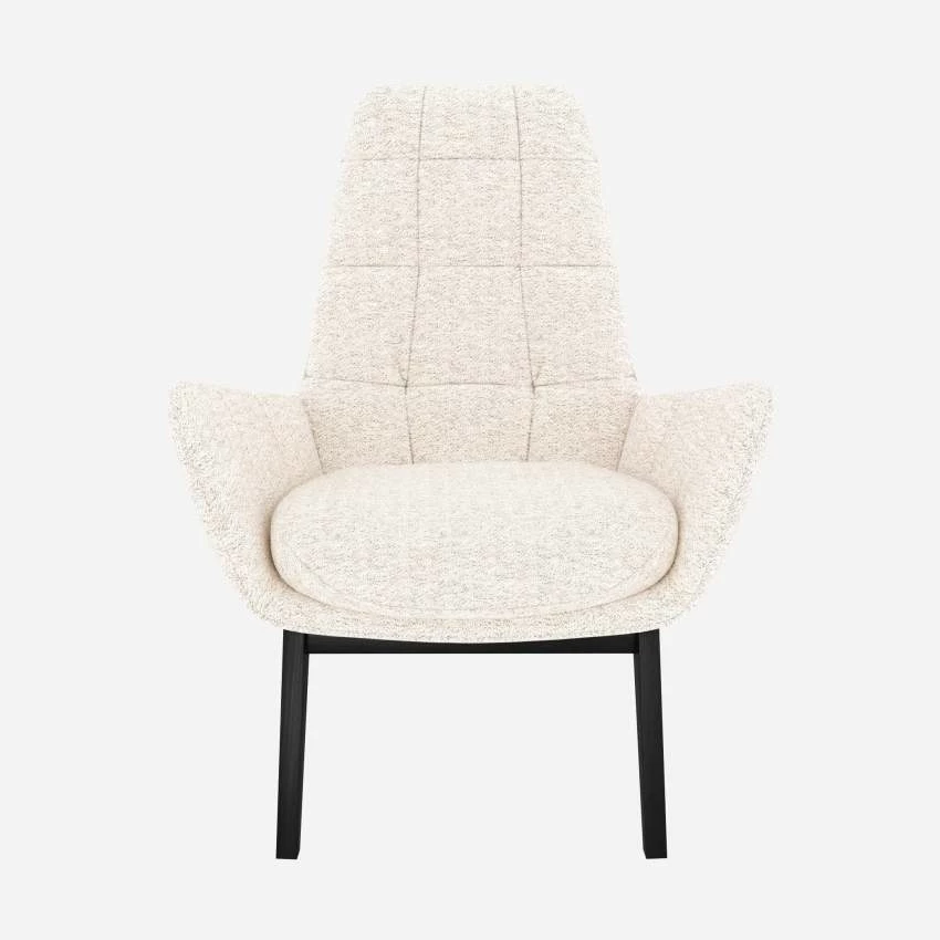 Habitat Fauteuil En Tissu Bormio - Blanc Albâtre - Pieds Noirs 1 Habitat Fauteuil En Tissu Bormio - Blanc Albâtre - Pieds Noirs
