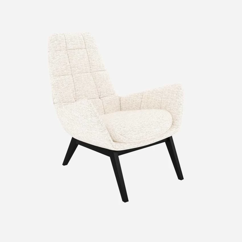 Habitat Fauteuil En Tissu Bormio - Blanc Albâtre - Pieds Noirs 4 Habitat Fauteuil En Tissu Bormio - Blanc Albâtre - Pieds Noirs – Image 4