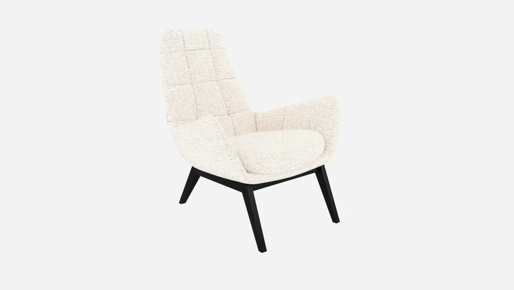 Habitat Fauteuil En Tissu Bormio - Blanc Albâtre - Pieds Noirs 6 Habitat Fauteuil En Tissu Bormio - Blanc Albâtre - Pieds Noirs – Image 6