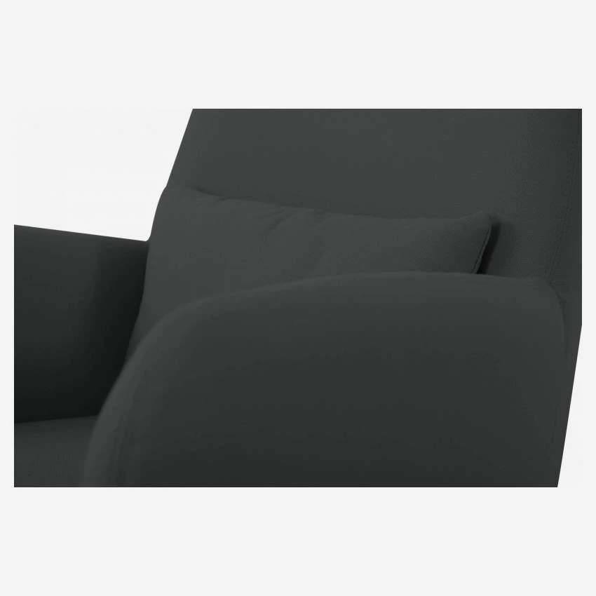 Habitat Fauteuil En Tissu - Gris Anthracite - Pieds En Chêne 6 Habitat Fauteuil En Tissu - Gris Anthracite - Pieds En Chêne – Image 6