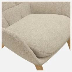 Habitat Fauteuil En Tissu Lucca - Blanc Mastic - Pieds Chêne -meubles boutique fauteuil en tissu lucca blanc mastic pieds chene 12851853