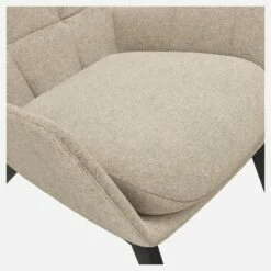 Habitat Fauteuil En Tissu Lucca - Blanc Mastic - Pieds Noirs -meubles boutique fauteuil en tissu lucca blanc mastic pieds noirs 12851889