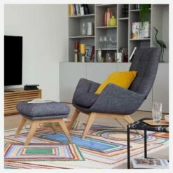 Habitat Fauteuil En Tissu Lucca - Bleu Zingué - Pieds Chêne 8 Habitat Fauteuil En Tissu Lucca - Bleu Zingué - Pieds Chêne -meubles boutique fauteuil en tissu lucca bleu zingue pieds chene 10354415