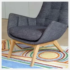 Habitat Fauteuil En Tissu Lucca - Bleu Zingué - Pieds Chêne 9 Habitat Fauteuil En Tissu Lucca - Bleu Zingué - Pieds Chêne -meubles boutique fauteuil en tissu lucca bleu zingue pieds chene 10354417