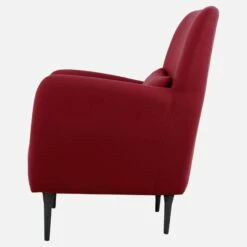 Habitat Fauteuil En Tissu - Rouge - Pieds Foncés -meubles boutique fauteuil en tissu rouge pieds fonces 1222459