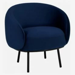 Habitat Fauteuil En Velours - Bleu - Design By Adrien Carvès -meubles boutique fauteuil en velours bleu design by adrien carves 1329553