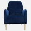 Habitat Fauteuil En Velours - Bleu Marine