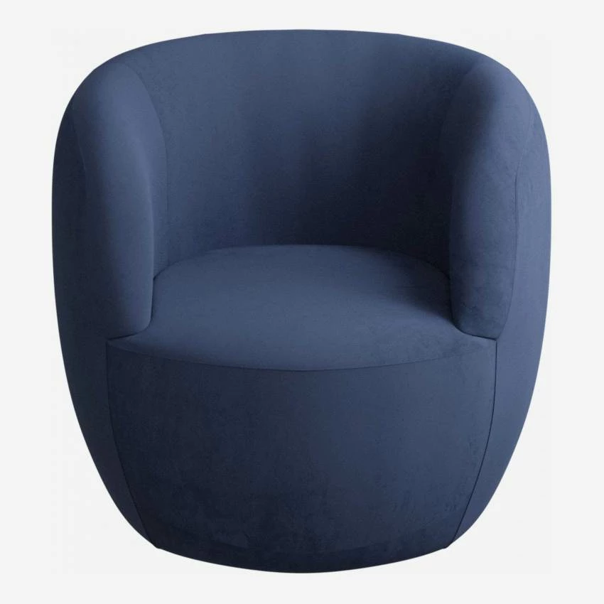Habitat Fauteuil En Velours - Bleu 5 Habitat Fauteuil En Velours - Bleu – Image 5