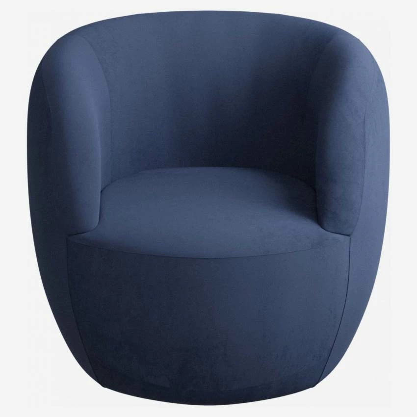 Habitat Fauteuil En Velours - Bleu 1 Habitat Fauteuil En Velours - Bleu