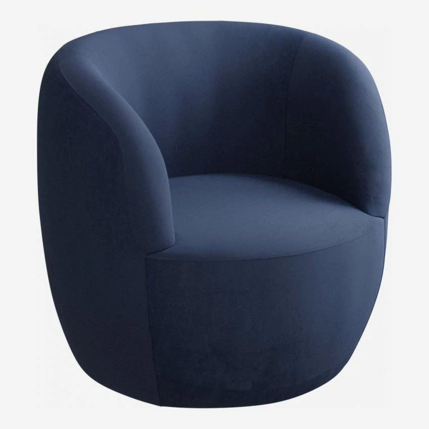 Habitat Fauteuil En Velours - Bleu 6 Habitat Fauteuil En Velours - Bleu – Image 6