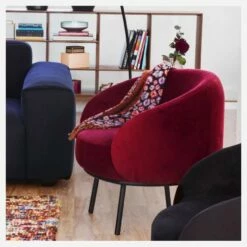 Habitat Fauteuil En Velours - Bordeaux - Design By Adrien Carvès -meubles boutique fauteuil en velours bordeaux design by adrien carves 1248147