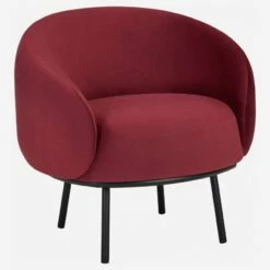 Habitat Fauteuil En Velours - Bordeaux - Design By Adrien Carvès -meubles boutique fauteuil en velours bordeaux design by adrien carves 1329489