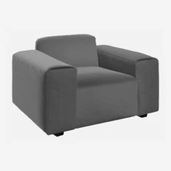Habitat Fauteuil En Velours - Gris Ardoise -meubles boutique fauteuil en velours gris argent 1108777 1
