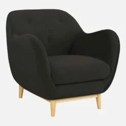 Habitat Fauteuil En Velours Gris - Design By Adrien Carvès -meubles boutique fauteuil en velours gris design by adrien carves 1098497 1