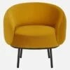 Habitat Fauteuil En Velours - Jaune - Design By Adrien Carvès