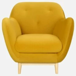 Habitat Fauteuil En Velours Jaune Moutarde - Design By Adrien Carvès