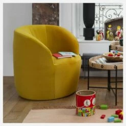 Habitat Fauteuil En Velours - Jaune Moutarde 9 Habitat Fauteuil En Velours - Jaune Moutarde -meubles boutique fauteuil en velours jaune moutarde 1336769