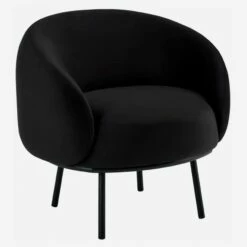 Habitat Fauteuil En Velours - Noir - Design By Adrien Carvès -meubles boutique fauteuil en velours noir design by adrien carves 1329521