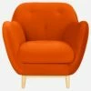 Habitat Fauteuil En Velours - Orange - Design By Adrien Carvès