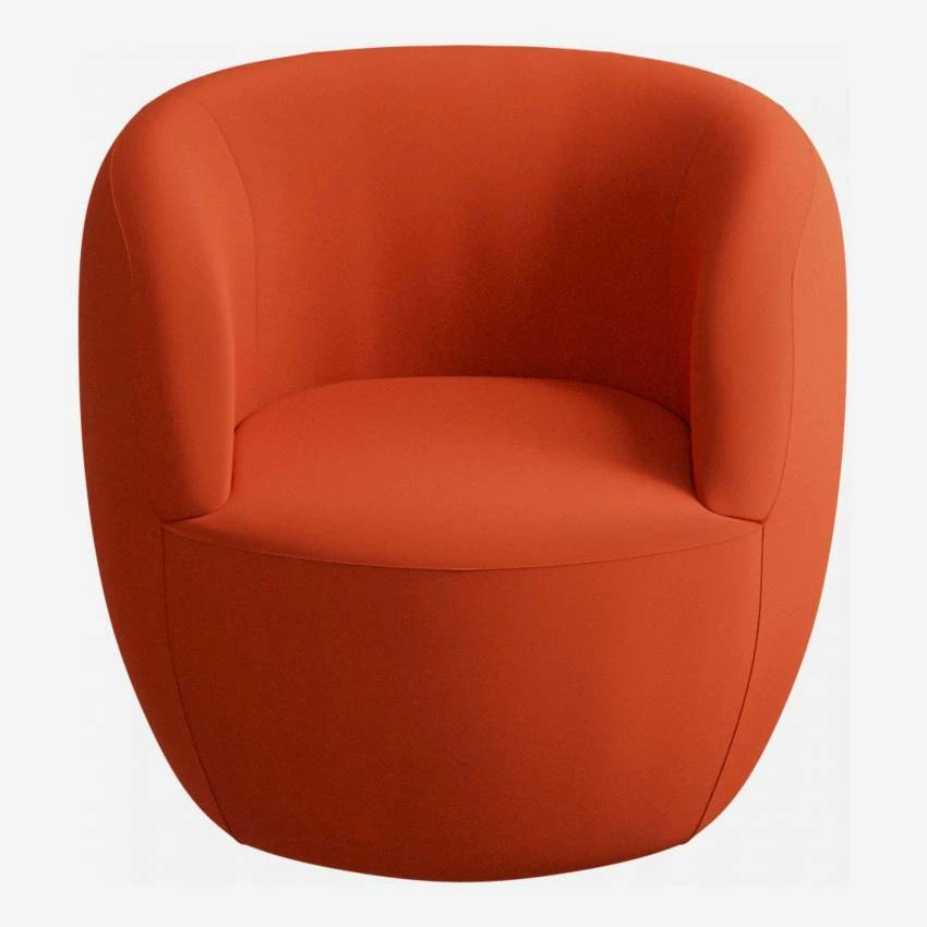 Habitat Fauteuil En Velours - Orange 6 Habitat Fauteuil En Velours - Orange – Image 6