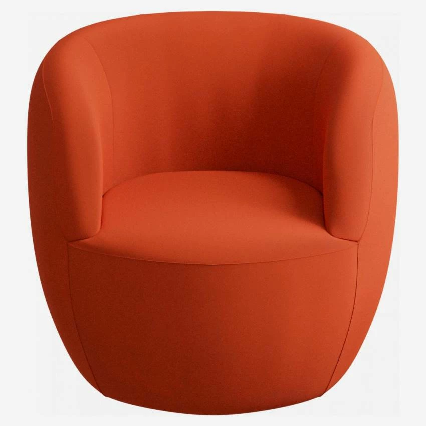 Habitat Fauteuil En Velours - Orange 1 Habitat Fauteuil En Velours - Orange