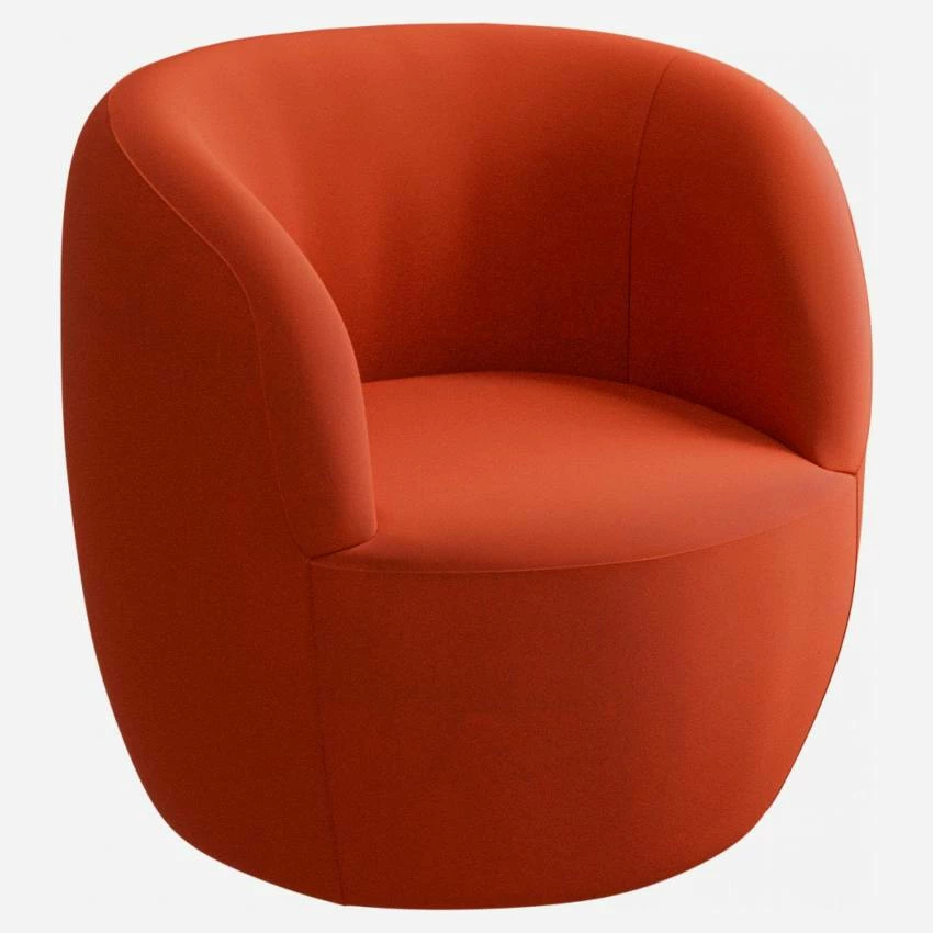 Habitat Fauteuil En Velours - Orange 2 Habitat Fauteuil En Velours - Orange – Image 2