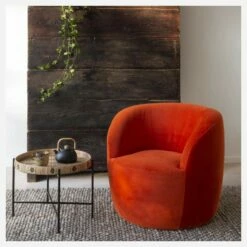 Habitat Fauteuil En Velours - Orange 9 Habitat Fauteuil En Velours - Orange -meubles boutique fauteuil en velours orange 1336783