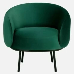 Habitat Fauteuil En Velours - Vert - Design By Adrien Carvès