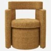 Habitat Fauteuil Et Repose-pieds En Tissu - Jaune Ambré - Design By Anthony Guerrée