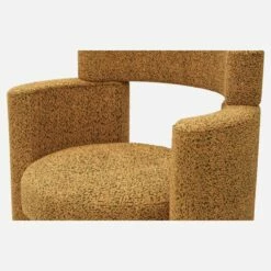 Habitat Fauteuil Et Repose-pieds En Tissu - Jaune Ambré - Design By Anthony Guerrée -meubles boutique fauteuil et repose pieds en tissu jaune ambre design by anthony guerree 13176525