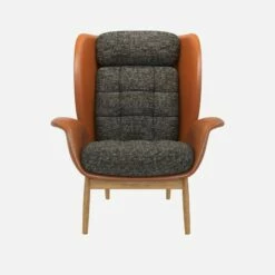 Habitat Fauteuil En Cuir Savoy Cognac Et Tissu Alba - Gris Nuage 8 Habitat Fauteuil En Cuir Savoy Cognac Et Tissu Alba - Gris Nuage -meubles boutique herve fauteuil cuir sv alba gris fonce 10273273 1