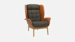 Habitat Fauteuil En Cuir Savoy Cognac Et Tissu Alba - Gris Nuage 11 Habitat Fauteuil En Cuir Savoy Cognac Et Tissu Alba - Gris Nuage -meubles boutique herve fauteuil cuir sv alba gris fonce 10273277 2