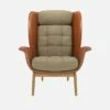 Habitat Fauteuil En Cuir Savoy Cognac Et Tissu Lucca - Blanc Mastic