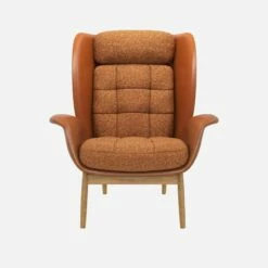 Habitat Fauteuil En Cuir Savoy Cognac Et Tissu Lucca - Marron Noisette 8 Habitat Fauteuil En Cuir Savoy Cognac Et Tissu Lucca - Marron Noisette -meubles boutique herve fauteuil cuir sv lucca orange 10273193 1