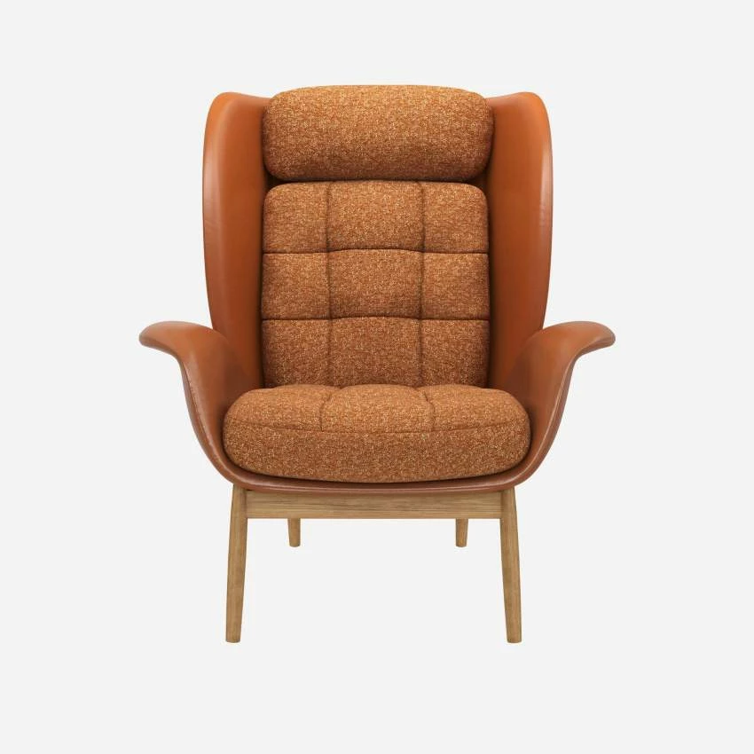 Habitat Fauteuil En Cuir Savoy Cognac Et Tissu Lucca - Marron Noisette 3 Habitat Fauteuil En Cuir Savoy Cognac Et Tissu Lucca - Marron Noisette – Image 3