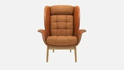 Habitat Fauteuil En Cuir Savoy Cognac Et Tissu Lucca - Marron Noisette 10 Habitat Fauteuil En Cuir Savoy Cognac Et Tissu Lucca - Marron Noisette -meubles boutique herve fauteuil cuir sv lucca orange 10273193 2