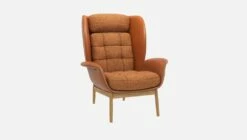 Habitat Fauteuil En Cuir Savoy Cognac Et Tissu Lucca - Marron Noisette 11 Habitat Fauteuil En Cuir Savoy Cognac Et Tissu Lucca - Marron Noisette -meubles boutique herve fauteuil cuir sv lucca orange 10273197 2