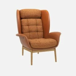 Habitat Fauteuil En Cuir Savoy Cognac Et Tissu Lucca - Marron Noisette 7 Habitat Fauteuil En Cuir Savoy Cognac Et Tissu Lucca - Marron Noisette -meubles boutique herve fauteuil cuir sv lucca orange 10273197