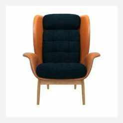 Habitat Fauteuil En Cuir Savoy Cognac Et Tissu Melina - Bleu Encre 8 Habitat Fauteuil En Cuir Savoy Cognac Et Tissu Melina - Bleu Encre -meubles boutique herve fauteuil cuir sv mel bleu 10273145 1